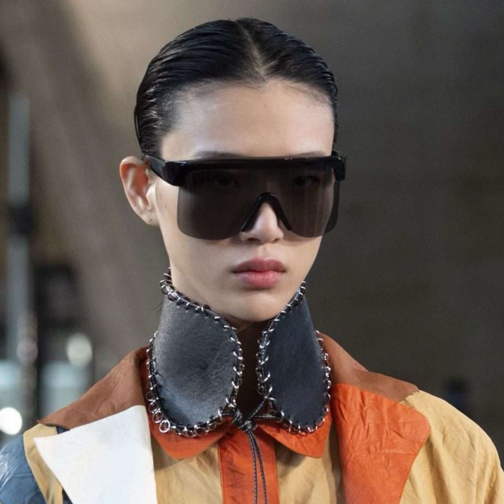 Oversized Wrap Around D Frame Shield Maximalist Punk Rock Visor Sport Sunglasses